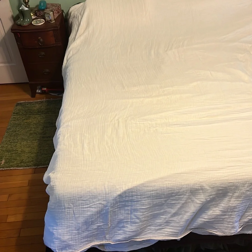 New Anthropologie Amber Lewis Gretchen Gauze Duvet Cover Ivory King